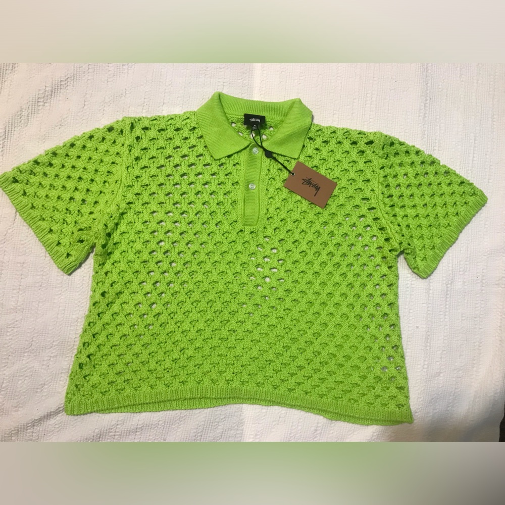 BIG MESH POLO SWEATER